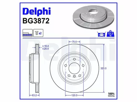 JARRULEVY DELPHI, 2 KPL / PKT, TAKA, BMW - Jarrulevyt - BG3872 - 2