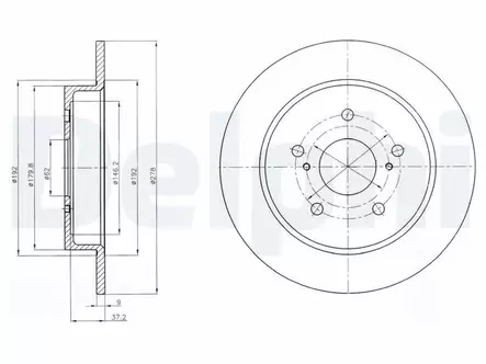JARRULEVY DELPHI, 2 KPL / PKT, TAKA, FIAT / SUZUKI - Jarrulevyt - BG4222 - 2