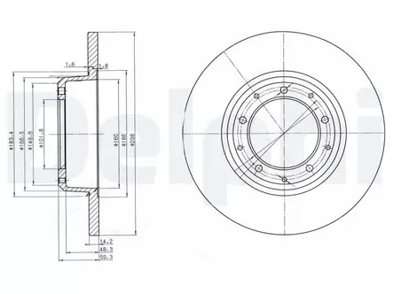 JARRULEVY DELPHI, 2 KPL / PKT, TAKA, LAND ROVER DEFENDER 110 - Jarrulevyt - BG3982 - 2