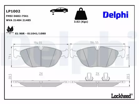 JARRUPALASARJA DELPHI ETU, AUDI, BMW, CHRYSLER - Jarrupalasarjat - LP1002 - 2
