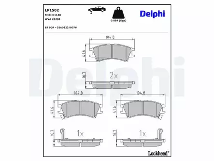 JARRUPALASARJA DELPHI ETU, HYUNDAI # - Jarrupalasarjat - LP1502 - 2