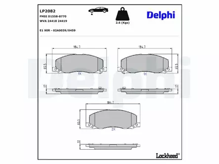 JARRUPALASARJA DELPHI ETU, OPEL, SAAB - Jarrupalasarjat - LP2082 - 2
