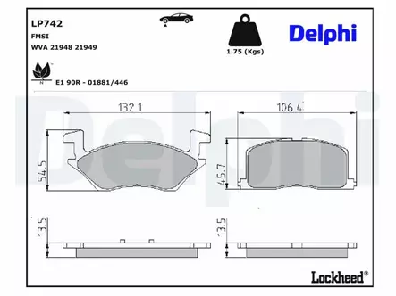 JARRUPALASARJA DELPHI ETU, TOYOTA - Jarrupalasarjat - LP742 - 2