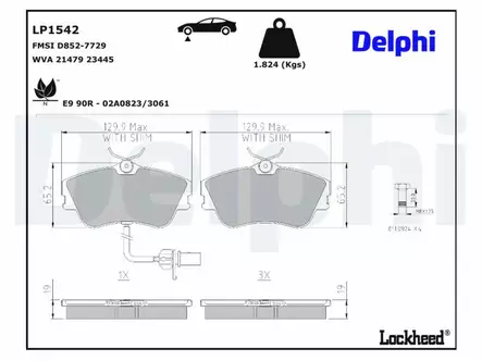 JARRUPALASARJA DELPHI ETU, VW - Jarrupalasarjat - LP1542 - 2