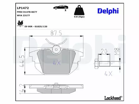 JARRUPALASARJA DELPHI TAKA, ALFA, FIAT - Jarrupalasarjat - LP1472 - 2