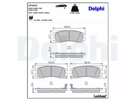 JARRUPALASARJA # DELPHI TAKA, CHEVROLET, OPEL - Jarrupalasarjat - LP1612 - 2