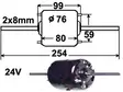 LÄM.MOOT. 24V 3-NOP 2X8MM - Puhallinmoottorit ja vastukset ym - 9000-0892 - 1