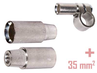 Kartioholkki + akkukenkään 35mm2 kaapelille 1kpl - Akkukengät - 9995-HC5732 - 1