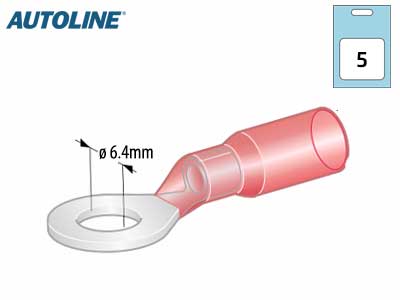 Autoline kutisterengasliitin M6 punainen 5kpl - Kutisteliittimet - 1569-20062 - 1