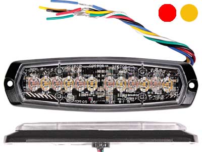 AXIXTECH SM6-D 6+6LED DUAL RED/AMBER R65 (XR2/XA2) # - LED-tasovilkku - 1603-300662 - 1