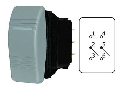 Blue Sea keinukytkin 8222 - (ON)-OFF-(ON) 12-24V harmaa - Blue Sea Katkaisijat - 1790-8222 - 1