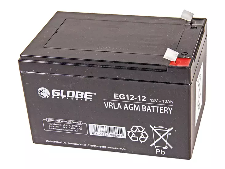 Globe EG12-12 VRLA akku 12V 12Ah - Suljetut ajovoima- ja teollisuusakut - 1805-EG12-12 - 2