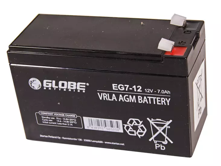Globe EG7-12 VRLA akku 12V 7Ah - Suljetut ajovoima- ja teollisuusakut - 1805-EG7-12 - 2