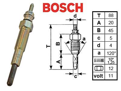 HEHKU BOSCH 11.0V - Hehkutulpat - 0250202092 - 1