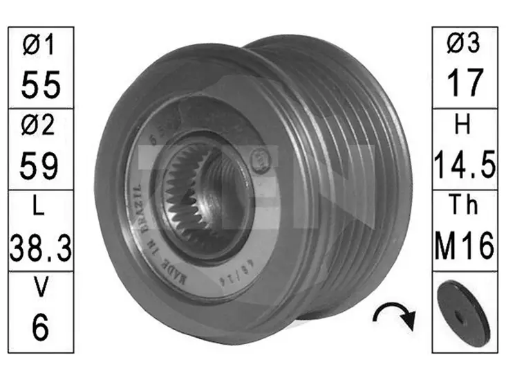 HIHNAPYÖRÄ FW HYUNDAI,KIA - Moniurahihnapyörät 6-uraa FW - 2919-335262 - 1