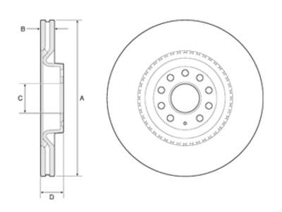 JARRULEVY DELPHI, 1 KPL / PKT, ETU, AUDI A3 / SEAT LEON / - Jarrulevyt - BG9952 - 1