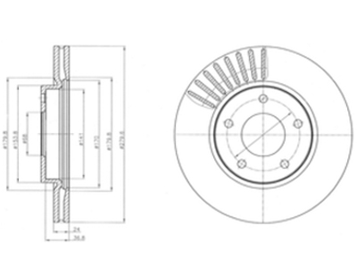 JARRULEVY DELPHI, 2 KPL / PKT, ETU, NISSAN JUKE - Jarrulevyt - BG4282 - 1
