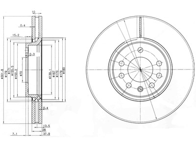 JARRULEVY DELPHI, 2 KPL / PKT, ETU, OPEL SIGNUM, VECTRA - Jarrulevyt - BG3772 - 1