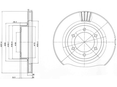 JARRULEVY DELPHI, 2 KPL / PKT, ETU, TOYOTA LANDCRUISER - Jarrulevyt - BG4052 - 1