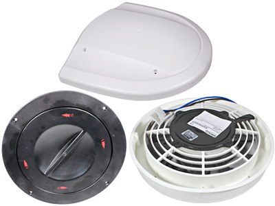 Siroco A3003 matala kattotuuletin valkoinen 12V (musta venttiili) - Kattotuuletus - 9000-19392 - 1