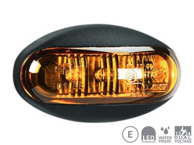 SIM led-äärivalo soikea keltainen - 12-24V - Keltaiset äärivalot - 1606-27322 - 1