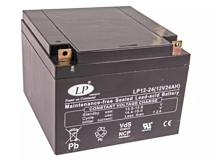 LP EG24-12 VRLA akku 12V 24Ah - Suljetut ajovoima- ja teollisuusakut - 1805-EG24-12 - 2