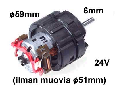 LÄM.MOOT. CW 24V 6MM/59MM - Puhallinmoottorit & vastukset merkkihaku - 9000-1422 - 1