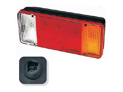 TAKAVALO FIAT/IVECO 304X121 PIST.+PER.VALO OIK - 4- 5- Kammiovalaisimet - 1606-27642 - 1