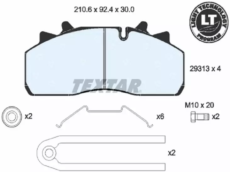 TEXTAR JARRUPALASARJA WABCO PAN 19-1 SAF SK 19.5 - Jarrupalasarjat - 1498-2931302 - 1