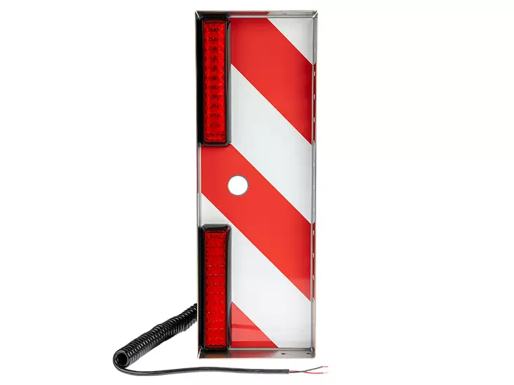 YLILEVEÄN VALOPOHJA PUNAINEN TAKA, VASEN, ALLE 4M - LED-valot ylileveään kuljetukseen - 1610-22202 - 2