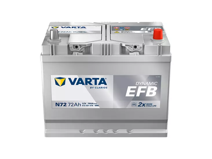 VARTA DYNAMIC EFB 72AH 760A 261X175X220MM -/+ - Varta käynnistysakut - 1820-N72 - 1