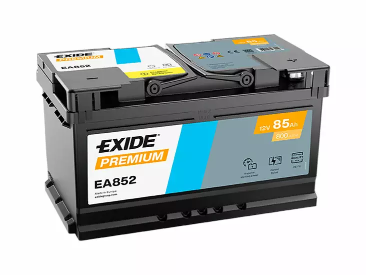 Exide EA852 Premium Carbon Boost käynnistysakku 12V 85Ah 800A -/+ - EXIDE käynnistysakut - 1815-EA852 - 1