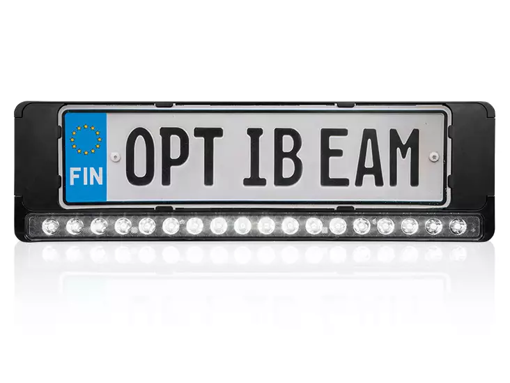 Optibeam E-Bar FIN - rekisterikilpilisävalo 12-24V - LED-lisävalopaneelit - 1605-NS2112 - 1