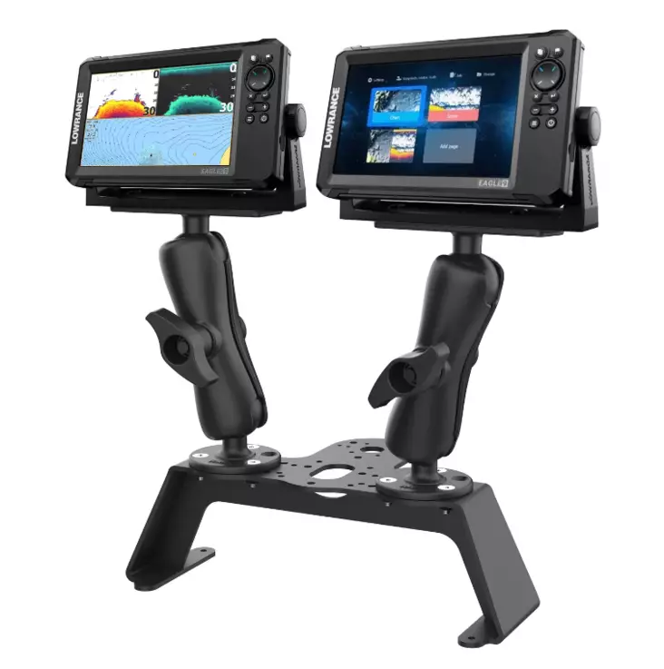 Ram Mounts karttaplotteri Deck Kit Dual Mounts 2,25" D-sarja - Kiinnityssarja D-sarja 2,25" pallo - RAM-FF1-D-115-2 - 1