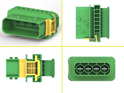 AMP HDSCS PINNARUNKO 6,3 4-NAP VIHREÄ GROUP E - 4-osaiset liitinrasiat - 1090-01493 - 1