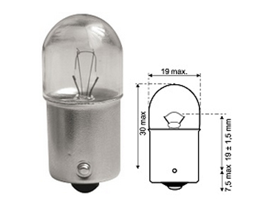 Jahn metallikantapolttimo R15W 12V 15W 1kpl - Halogen metallikantapolttimot 12V - JAHN-12413 - 1