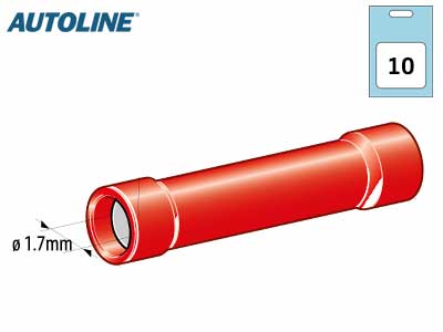 AUTOLINE JATKOLIITIN PUNAINEN 10KPL - Liitin Punainen - 1569-20013 - 1