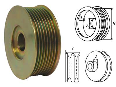 HIHNAPYÖRÄ 22,2/87MM 8-URA - Moniurahihnapyörä 8-uraa - 2921-3633 - 1