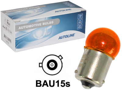 Autoline RY10W, BAU15s 12V metallikantapolttimo 1kpl oranssi - Halogen metallikantapolttimot 12V - 12093 - 1