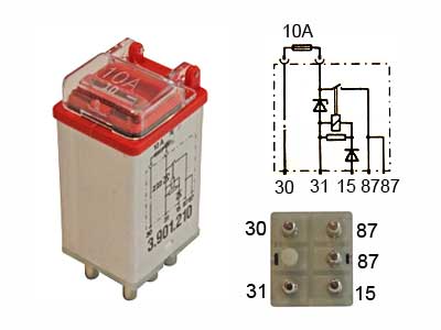 RELE ABS MB 12V/10A 5-NAP - ABS-releet - 1100-0433 - 1