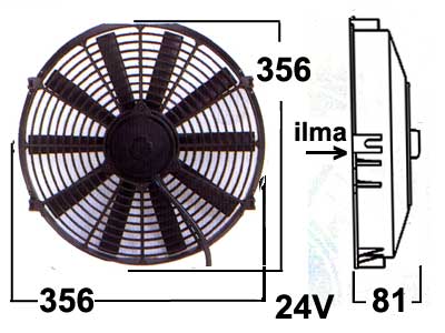 VAPAATUUL. 24V/14'' IMEVÄ - Vapaatuulettimet, yleismallit - 9000-0953 - 1