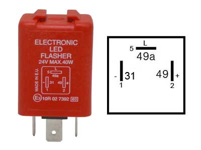 VILKKURELE LED 24V 3-NAP. - Vilkkurele 24V - 1100-0463 - 1