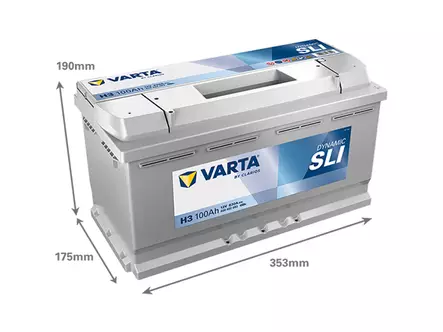 VARTA DYNAMIC SLI 100AH 830A 353X175X190MM -/+ - VARTA käynnistysakut - 1820-H3 - 2