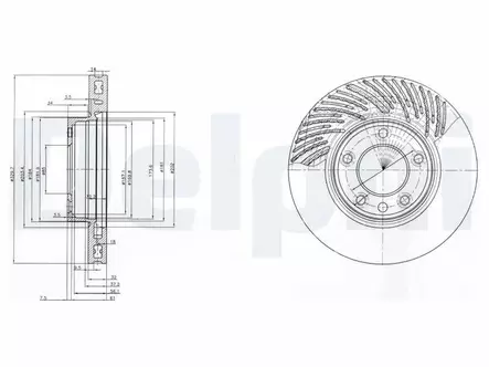 JARRULEVY DELPHI, 1 KPL / PKT, ETU, PORSCHE CAYENNE / VW TOUAREG - Jarrulevyt - BG9773 - 2