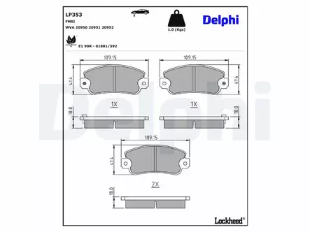 JARRUPALASARJA DELPHI ETU, FIAT, LANCIA, SEAT - Jarrupalasarjat - LP353 - 2