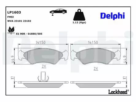 JARRUPALASARJA DELPHI ETU, FORD, MAZDA - Jarrupalasarjat - LP1603 - 2