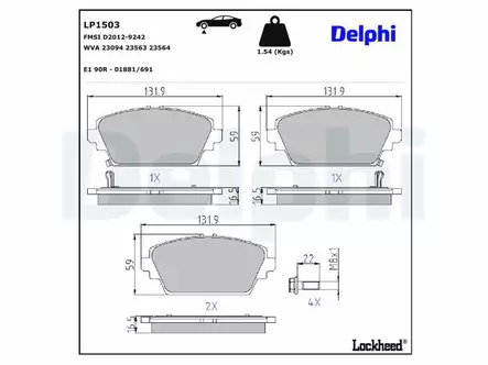 JARRUPALASARJA DELPHI ETU, HONDA, ROVER - Jarrupalasarjat - LP1503 - 2