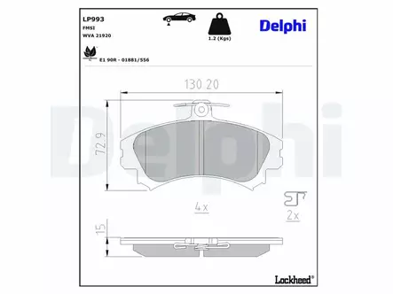 JARRUPALASARJA DELPHI ETU, MITSUBISHI,, SMART, VOLVO - Jarrupalasarjat - LP993 - 2