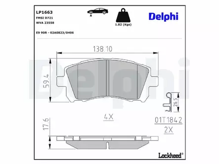 JARRUPALASARJA DELPHI ETU, SUBARU - Jarrupalasarjat - LP1663 - 2