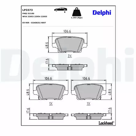 JARRUPALASARJA DELPHI, TAKA, OPEL - Jarrupalasarjat - LP3373 - 2